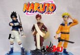 Naruto - Naruto, Gaara, Sasuke - Set com 3 peças